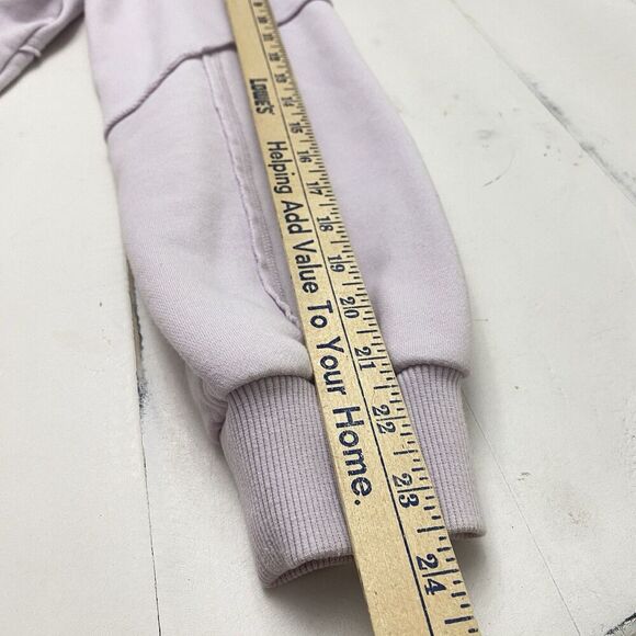 Sweaty Betty Women's Small Cotton Blend Lavender Revive Ruffle Hem Sweatshirt - Picture 8 of 10